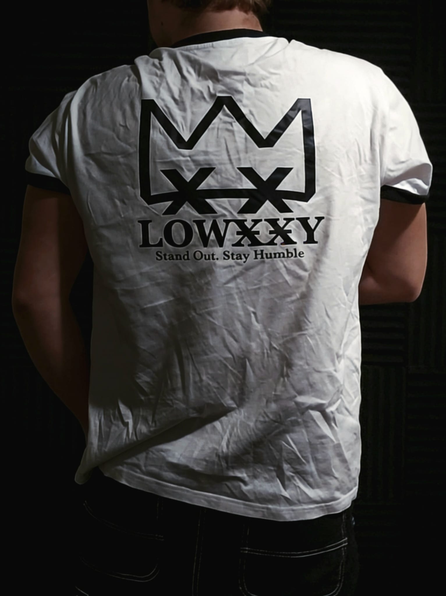 Lowxxy Stand Out Stay Humble graphic tee, back view